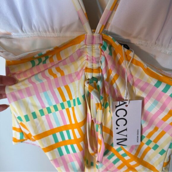 VERO MODA New Multicolour One Piece Swimsuit Bathing Suit Adjustable Straps - Picture 9 of 11